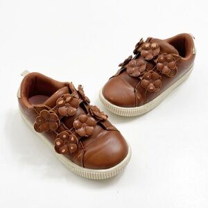 Carter's toddler girls brown floral sneakers